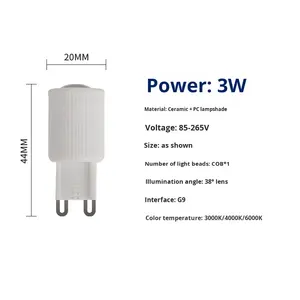 G4 G9 COB <span class=keywords><strong>LED</strong></span> لمبة <span class=keywords><strong>LED</strong></span> من السيراميك مصدر ضوء سبوت 38 ° ، تبديد حرارة ممتاز لإضاءة المستودعات المنزلية - Product Image 5