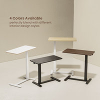 Bureau mobile pour la maison, bureau latéral réglable en hauteur avec ressort à gaz, table pour ordinateur portable, lit, canapé, hôpital, café, bureau debout avec roulettes
