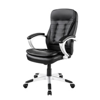 Vente en gros chaise de bureau exécutive pivotante souple en cuir PU noir ajustable ergonomique moderne maille métal pas cher échantillon disponible