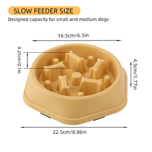 Mangkuk makanan lambat tipe tulang anjing mangkuk jilat Anti-tip antiselip antitersedak 2 in 1 mangkuk tempat makan kucing hewan peliharaan - Product Image 3