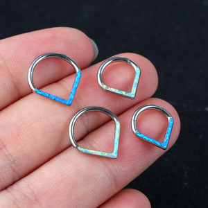 <span class=keywords><strong>Anneau</strong></span> de nez en zircon personnalisé en or 10K en forme de goutte, bijoux de <span class=keywords><strong>piercing</strong></span> corporel personnalisés européens, <span class=keywords><strong>anneau</strong></span> de cartilage d'<span class=keywords><strong>oreille</strong></span> en acier titane - Product Image 2