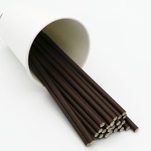 Pailles en papier jetables BIO rayées colorées en gros - Product Image 1