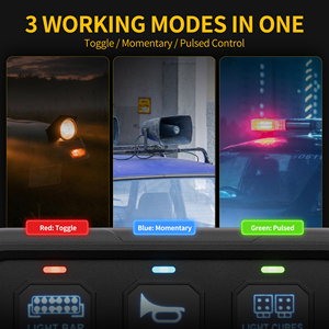 Système de relais SSR sans fil <span class=keywords><strong>à</strong></span> 12 interrupteurs, panneau de commande 12V 24V avec rétroéclairage RGB et modes de contrôle de circuit par interrupteur <span class=keywords><strong>à</strong></span> bascule et pulsé momentané - Product Image 2