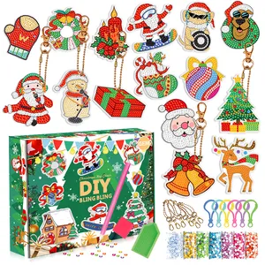 圣诞家庭DIY礼品玩具盲盒亚克力钥匙扣手工制作儿童礼品盒