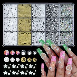 Lot de 15 breloques en résine pour ongles, motifs nœuds, rubans, papillons, fleurs, cerises et strass, pour la décoration d'ongles - Product Image 3