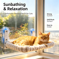Hamac de fenêtre carré pliable et épais pour chat, avec ventouses robustes, style classique et tendance, housse amovible, lit-perche pour chat