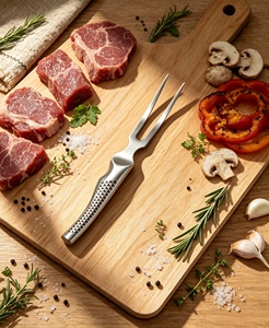 Ensemble de couteau à steak et fourchette à viande en acier inoxydable de haute qualité, 8 pouces, avec manche ergonomique creux en forme de nid d'abeille - Product Image 2