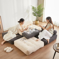 Sofá Cama Moderno de Corduroy Personalizable con Altura Ajustable y Diseño Convertible para Sala de Estar y Dormitorio, 2 Plazas