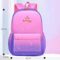 Sac à dos pour enfants Fashion Galaxy Gradient pour filles, imperméable, léger, sac d'école, décoration mignonne avec pompon, sac à dos pour enfants