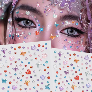 1 autocollant 3D effet aurore, diamant, cristal, <span class=keywords><strong>étoile</strong></span>, perle, strass pour visage, yeux, corps, maquillage de festival, tatouages temporaires DIY - Product Image 5