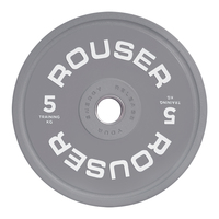 Plaques de poids en caoutchouc vierge Rouser Fitness, plaques de poids durables de 5 à 25 kg pour équipement d'entraînement de force en salle de sport commerciale