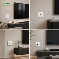 Prise murale coaxiale TV Kolani standard britannique 90x86mm blanc mat, port antenne F-Type en PC ignifuge, sortie de signal