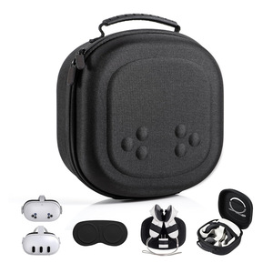 Sac de rangement étanche et antichoc en EVA pour <span class=keywords><strong>casque</strong></span> <span class=keywords><strong>VR</strong></span> 2/3S/<span class=keywords><strong>Apple</strong></span> Vision Pro et manettes, noir/gris, 25x12x12CM - Product Image 1