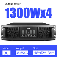 Nouvelle Conception Amplificateur Professionnel Audio Extérieur Haute Puissance 1300W 3U 4 Canaux Pour Haut-Parleur de Basses