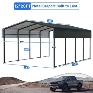 Abri de voiture préfabriqué extérieur pour deux véhicules, 20*20 pieds, en acier modulaire, portable, kit de protection pour véhicule - Product Image 5