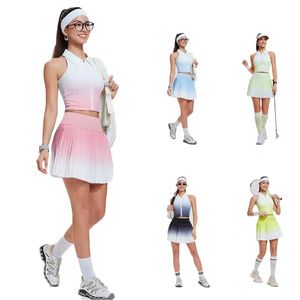 Conjunto Deportivo de 2 Piezas para Mujer, Falda y Camiseta para Gimnasio, Fitness, Running al Aire Libre - Product Image 1