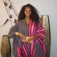 Nouvelle Arrivée Été 2026 – Robe Longue Ample en Polyester à Col en V Rayée Bicolore Style Africain Grande Taille Élégante – Vente Transfrontalière