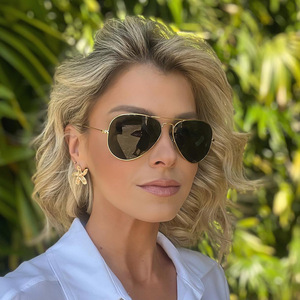 Classique rétro Double <span class=keywords><strong>pont</strong></span> pour lunettes de soleil Protection UV400 Mode unisexe Style extérieur à la mode - Product Image 2