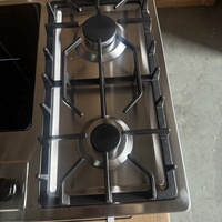 Table de cuisson encastrable en acier inoxydable avec brûleurs à gaz et plaque vitrocéramique, cuisinière combinée gaz-électrique