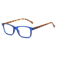 KX007 Lunettes de lecture unisexes à monture carrée mince en PC 1.0-4.0 Lunettes de correction pour presbytie Marron pour hommes et femmes Rouge