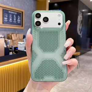 Coque de téléphone Candy Rainbow Honeycomb Cooling X pour iPhone 17 16 15 14 13 Pro Max – Housse arrière respirante et texturée pour l'été - Product Image 5
