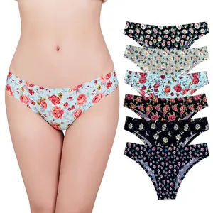 YCH-bikini de cintura baja para mujer, bragas transpirables de seda de hielo con logotipo personalizado de alta calidad, sin costuras, estampado de una pieza