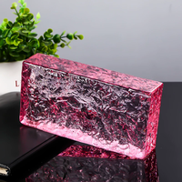 Brique de verre massif 200x100x50mm, couleur personnalisée, protection de la vie privée, bord fin poli, cristal transparent texturé, fusion à chaud