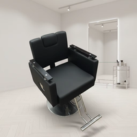 Chaise de salon de coiffure, chaise inclinable et rotative, chaise de coupe de cheveux relevable, lit de lavage de cheveux, peut être pliée pour le rasage