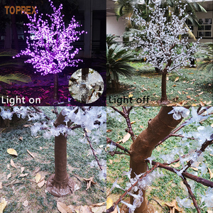 Arbre lumineux LED à changement de couleur RGB, motif cerisier, étanche IP65, arbre artificiel <span class=keywords><strong>vert</strong></span>, lampe décorative pour extérieur, décoration de festival - Product Image 3