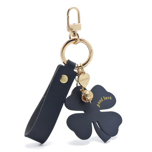 Leather Black Clover Bag Charm Gift Pendant Luck Keyring Metal Bell Heart Decoration <strong>Key</strong> <strong>Chain</strong> Four Leaf Clover Keychain Leather - Product Image 3