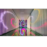Tapis lumineux LED magique en tissu ultra-fin, bleu/noir/blanc, tissé, 6000 lumens, étanche, pour extérieur