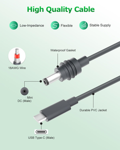 สายไฟ DC ขนาดเล็กขายดีที่สุด เชื่อมต่อโดยตรงกับ USB C สำหรับเสาอากาศแบบจาน รองรับโปรโตคอล สายไฟ DC สำหรับพาวเวอร์แบงค์ 100W PD - Product Image 4