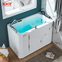 Baignoire pour personnes âgées, baignoire pour personnes âgées, bain à remous sûr, Massage acrylique blanc, accessoire personnalisé