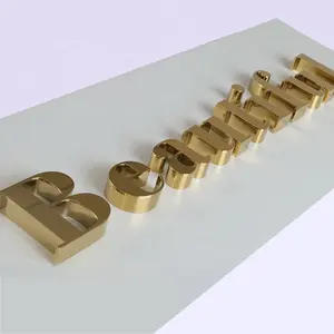 Personalizzato titanio oro specchio in acciaio inox canale lettera segno 3d metallo lettera