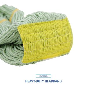 Cabezales de Mopa EcoMop Grandes de Fibra Reciclada en Verde (12/Caja) - Boardwalk BWK1200LCT - Product Image 1