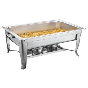 Buphex SS201 High Quality Economy Chafer 9L 533-3 Foldable Chafing Dish 7.5L With GN1/3x3 Food Warmer For Hotel Restaurant