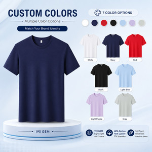 เสื้อยืดโลโก้สั่งทำ OEM ODM พรีเมียม 190 GSM ผ้าผสมไลโอเซลล์และคอตตอน ระบายอากาศได้ดี เสื้อยืดเรียบๆ แบบยูนิเซ็กส์ ไซส์ใหญ่พิเศษ S-4XL ขายส่ง - Product Image 3