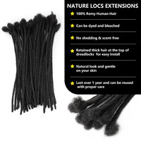 Colore Ombre colore naturale nero a rosso afro crespo capelli umani stoppini extension dreadlocks