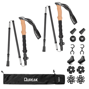 <span class=keywords><strong>Bastones</strong></span> nórdicos plegables para caminar, <span class=keywords><strong>bastones</strong></span> plegables para senderismo, gran oferta, sistema <span class=keywords><strong>de</strong></span> bloqueo rápido duradero <span class=keywords><strong>de</strong></span> aluminio ajustable, corcho 135 + EVA - Product Image 1