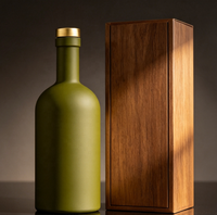 Bouteilles pulvérisatrices en verre avec bouchon doré et logo personnalisable pour la vodka, le whisky, l'huile d'olive (200 ml-1000 ml), bouchon en liège