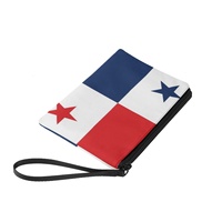 Dompet Koin Mini Berbahan Kanvas Poliester dengan Cetakan Bendera Nasional Panama, Dilengkapi Resleting, untuk Koin dan Barang-Barang Kecil