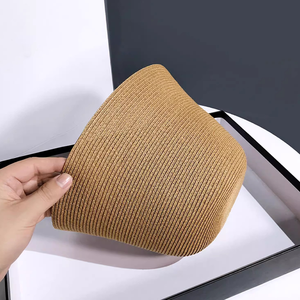 Custom Logo Straw Bucket <b>Hat</b> Bulk Women's Summer <b>Sun</b> Cap Bell-shaped Minimalist <b>Ladies</b> Straw <b>Hats</b> with Wholesale - Product Image 5