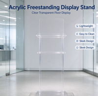 Étagère de présentation à 3 niveaux en acrylique transparent pour vitrine de magasin, exposition de produits