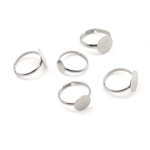 Anillo de Acero Inoxidable con Pieza Redonda Ajustable para Adultos, Niños y Estudiantes, Accesorio de Joyería DIY - Product Image 3