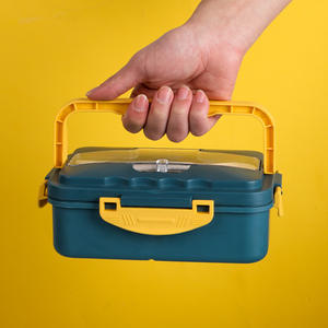 1500ML Microwaveable Style Japonais Isolé Boîte À Bento Paille De Blé Étudiant Déjeuner En Plastique Carré Fast Food avec Couvercle En Plastique - Product Image 4