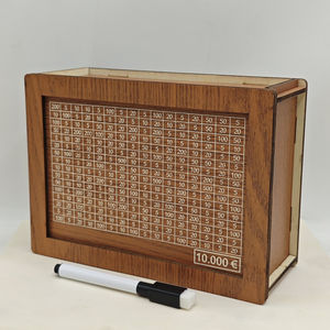 나무 돈 상자 달러 유로 돈 절약 상자 현금 상자 돈 은행 어린이를위한 돼지 저금통 선물 - Product Image 2