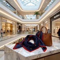 Foulard en satin soyeux personnalisé, carré, avec monogramme et logo d'entreprise, idéal pour cadeaux d'entreprise, accessoires de groupe, châle floral pour femme