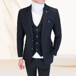 Costumes formels pour hommes en stock, prêts à être expédiés, couleur <span class=keywords><strong>gris</strong></span>, <span class=keywords><strong>costume</strong></span> en tweed pour anniversaire, trois pièces, vêtements élégants, costumes à carreaux pour hommes - Product Image 4