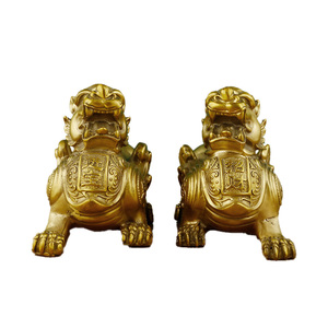 เครื่องประดับทองเหลืองพิกเซียะทำด้วยมือสำหรับบ้านห้องนั่งเล่นสำนักงานตู้ไวน์ของขวัญขึ้นบ้าน - Product Image 1