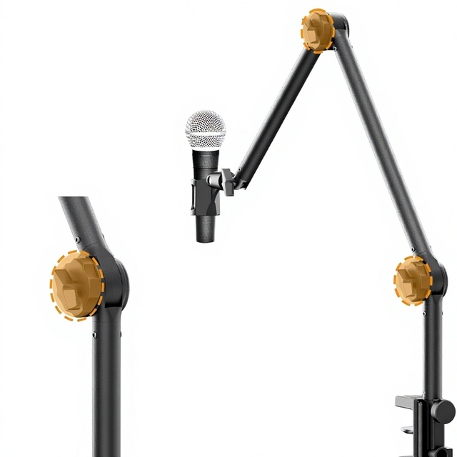 Microphone Boom Arm Stand Sith 3/8" Screw Mount Interface for Live Streaming Adjustable Microphone Stand 3-Section Extension